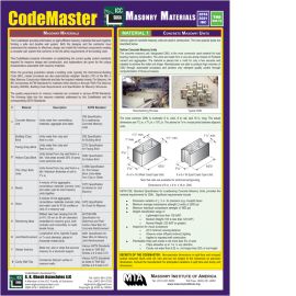 CodeMaster - Masonry Materials (TMS 602-22 and 2024 IBC)